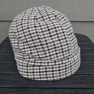 Goorin Bros Houndstooth Hat Wool Newsboy Cabby Golf Hat Brown Tan Size Small